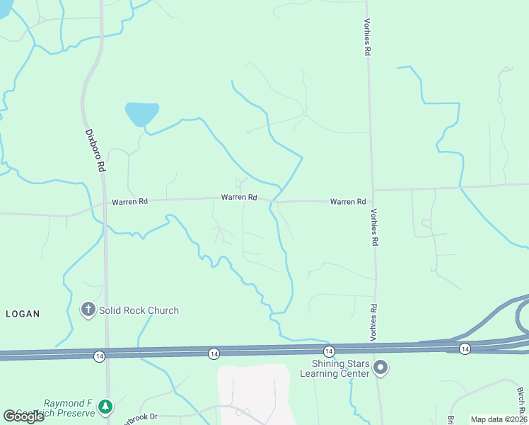 map of restaurants, bars, coffee shops, grocery stores, and more near 5530 Warren Road in Ann Arbor