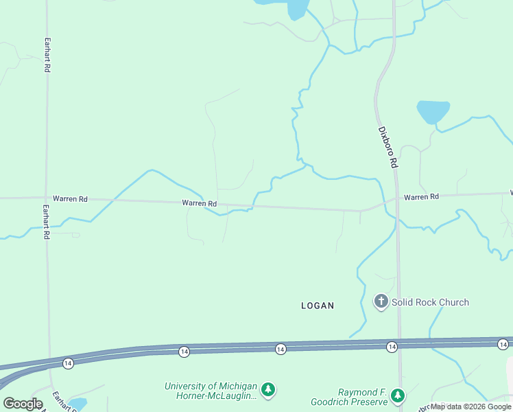 map of restaurants, bars, coffee shops, grocery stores, and more near 4606 Warren Road in Ann Arbor