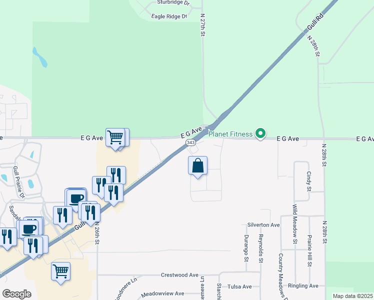 map of restaurants, bars, coffee shops, grocery stores, and more near 6278 Gull Rd in Kalamazoo Township