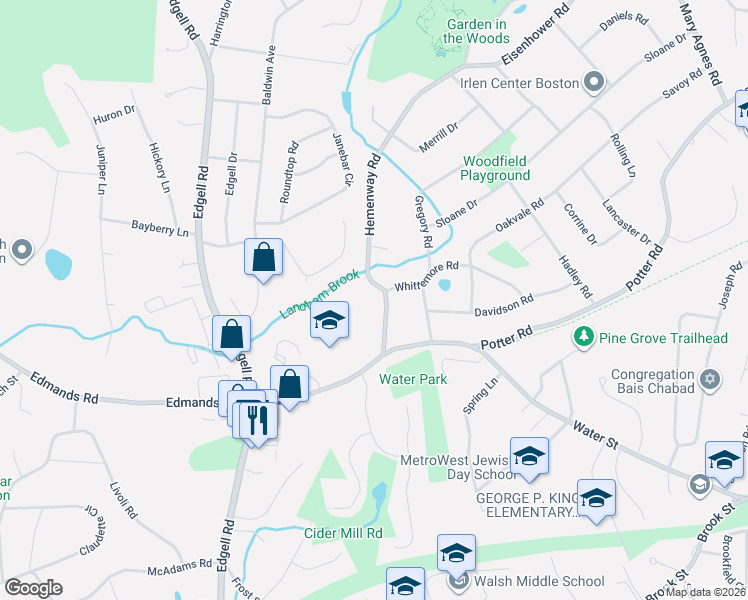map of restaurants, bars, coffee shops, grocery stores, and more near 10 Hemenway Road in Framingham
