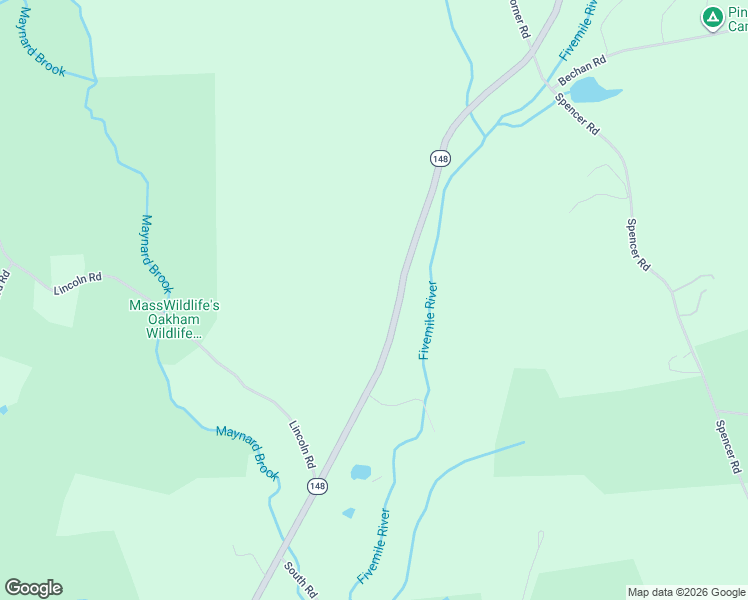 map of restaurants, bars, coffee shops, grocery stores, and more near 1026-1292 North Brookfield Road in Oakham