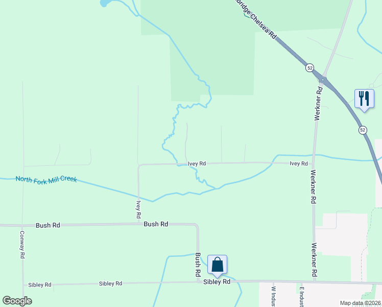 map of restaurants, bars, coffee shops, grocery stores, and more near 19750 Ivey Road in Chelsea