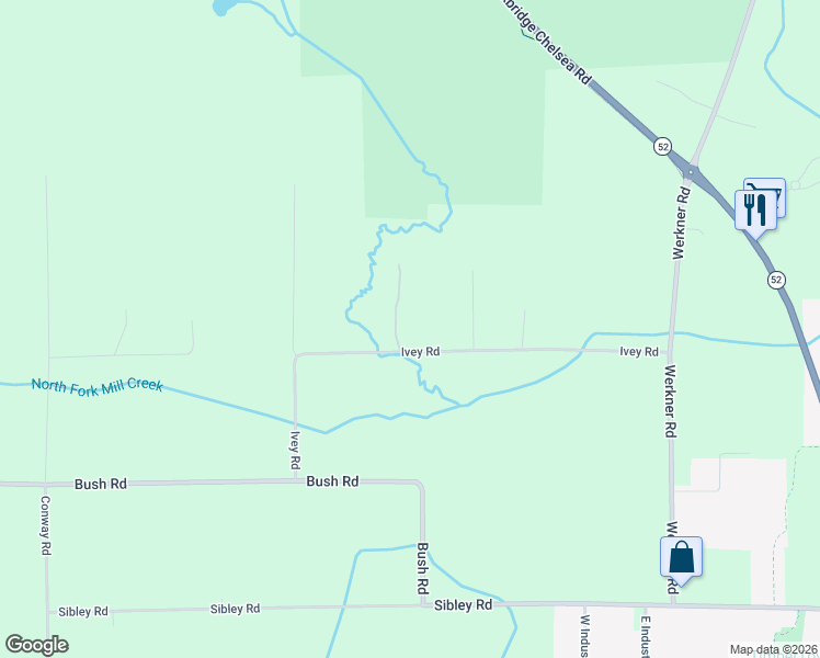 map of restaurants, bars, coffee shops, grocery stores, and more near 19750 Ivey Road in Chelsea