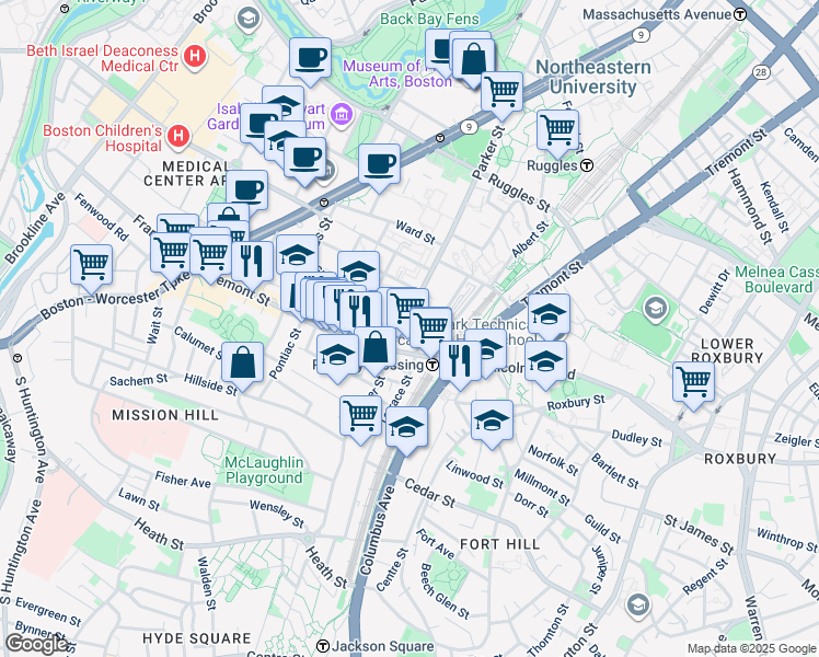 map of restaurants, bars, coffee shops, grocery stores, and more near 2 Smith Street in Boston