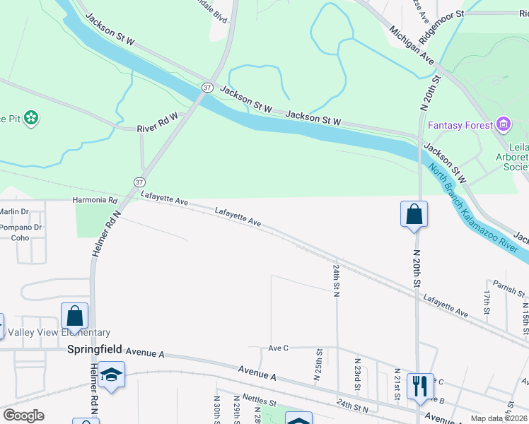 map of restaurants, bars, coffee shops, grocery stores, and more near 896 Lafayette Avenue in Springfield