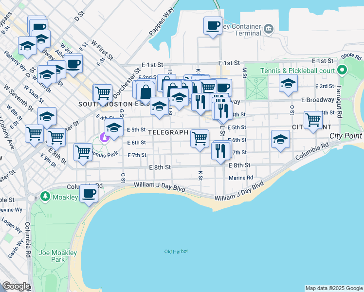 map of restaurants, bars, coffee shops, grocery stores, and more near 4 Webb Park in Boston