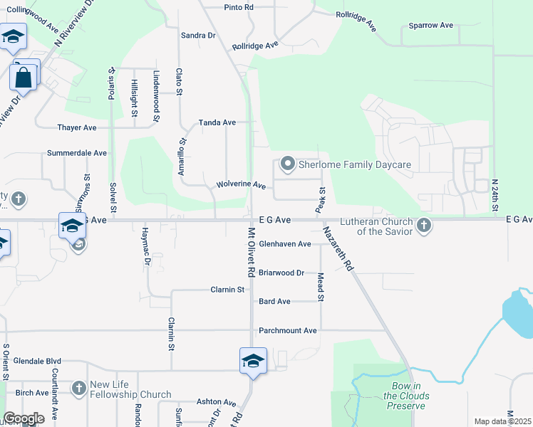 map of restaurants, bars, coffee shops, grocery stores, and more near 2821 East G Avenue in Kalamazoo
