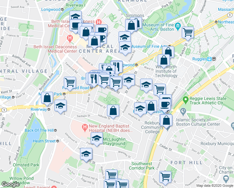 map of restaurants, bars, coffee shops, grocery stores, and more near 1 Torpie Street in Boston