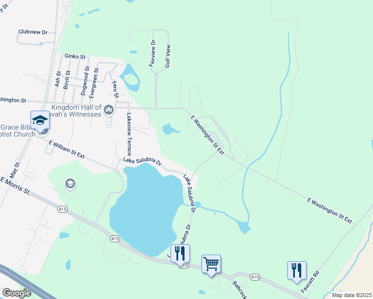 map of restaurants, bars, coffee shops, grocery stores, and more near 6818 Lake Salubria Drive in Bath