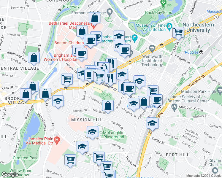 map of restaurants, bars, coffee shops, grocery stores, and more near 1 Torpie Street in Boston