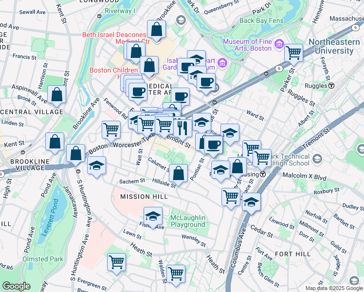 map of restaurants, bars, coffee shops, grocery stores, and more near 1 Torpie Street in Boston