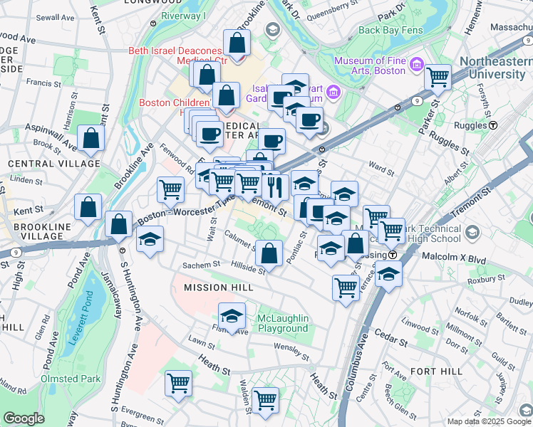 map of restaurants, bars, coffee shops, grocery stores, and more near 1 Torpie Street in Boston