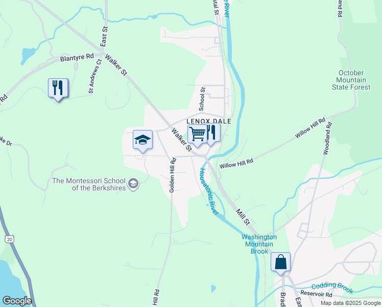 map of restaurants, bars, coffee shops, grocery stores, and more near 19-99 Golden Hill Road in Lee