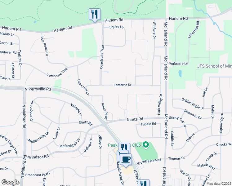 map of restaurants, bars, coffee shops, grocery stores, and more near 4996A Pine Cone Court in Loves Park