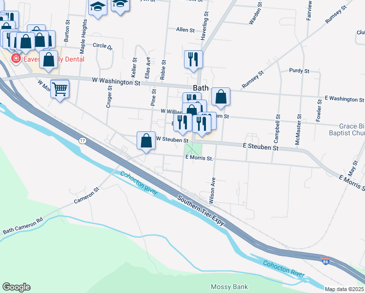 map of restaurants, bars, coffee shops, grocery stores, and more near 12 Pulteney Square in Bath