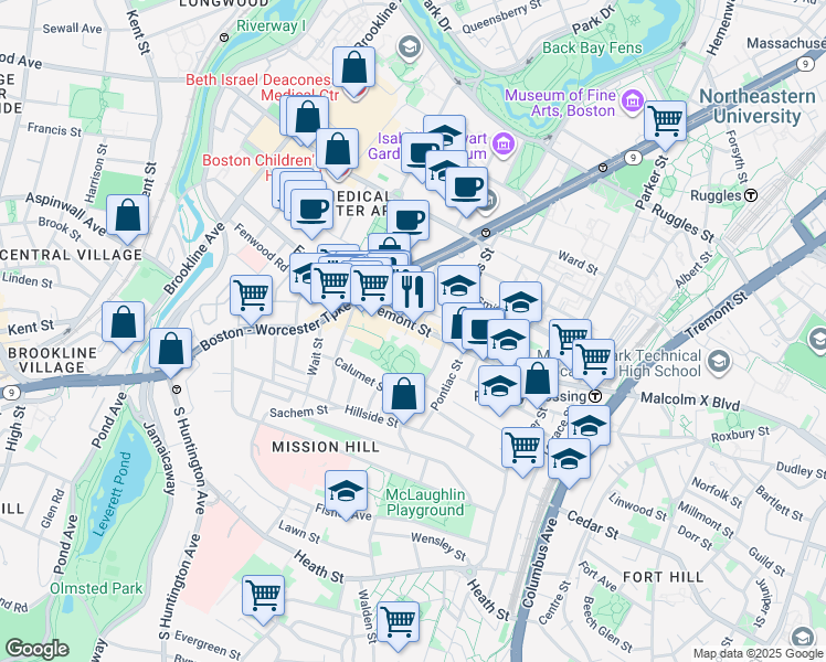 map of restaurants, bars, coffee shops, grocery stores, and more near 1 Torpie Street in Boston