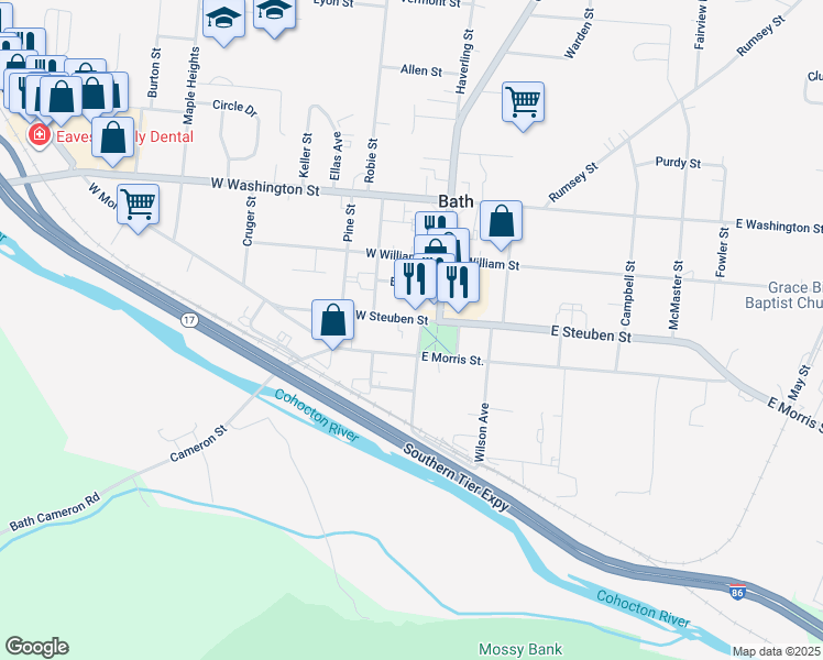 map of restaurants, bars, coffee shops, grocery stores, and more near 12 Pulteney Square in Bath
