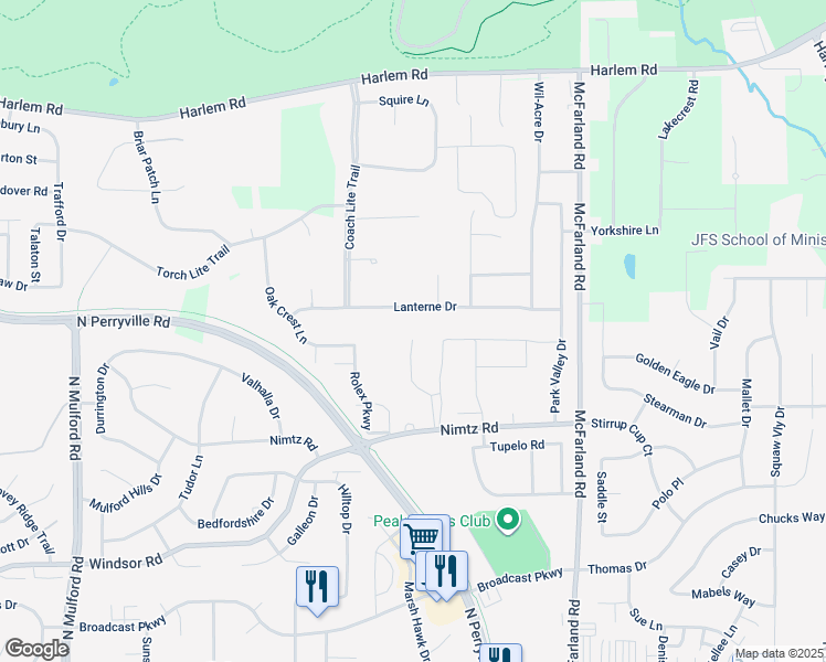 map of restaurants, bars, coffee shops, grocery stores, and more near 4996A Pine Cone Court in Loves Park