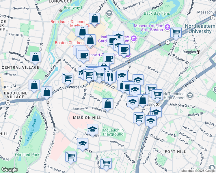 map of restaurants, bars, coffee shops, grocery stores, and more near 1 Torpie Street in Boston