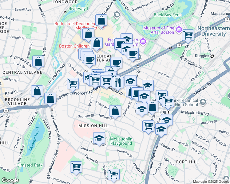 map of restaurants, bars, coffee shops, grocery stores, and more near 1 Torpie Street in Boston
