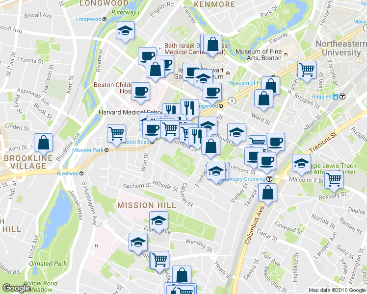 map of restaurants, bars, coffee shops, grocery stores, and more near 1 Torpie Street in Boston