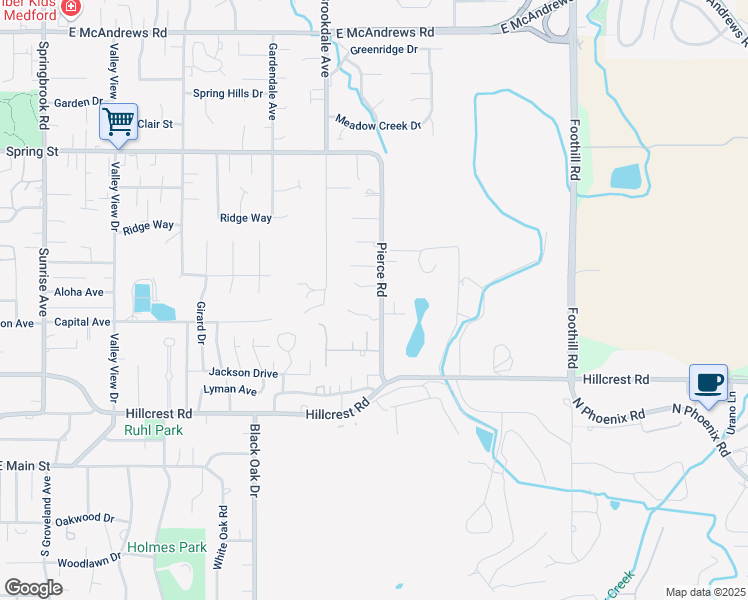 map of restaurants, bars, coffee shops, grocery stores, and more near 2661 Country Park Lane in Medford