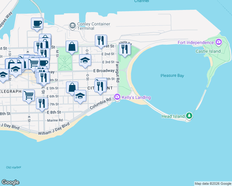 map of restaurants, bars, coffee shops, grocery stores, and more near in Boston