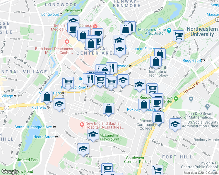 map of restaurants, bars, coffee shops, grocery stores, and more near 1 Torpie Street in Boston