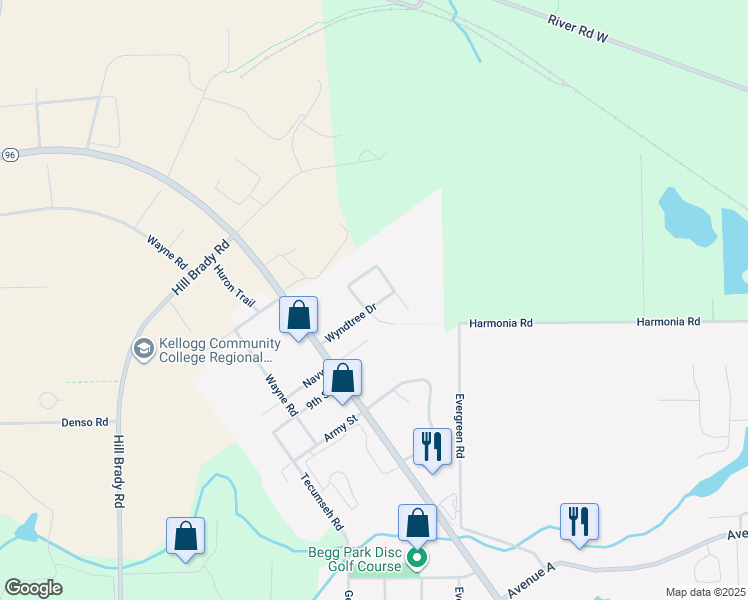 map of restaurants, bars, coffee shops, grocery stores, and more near 1701 Harmonia Road in Springfield