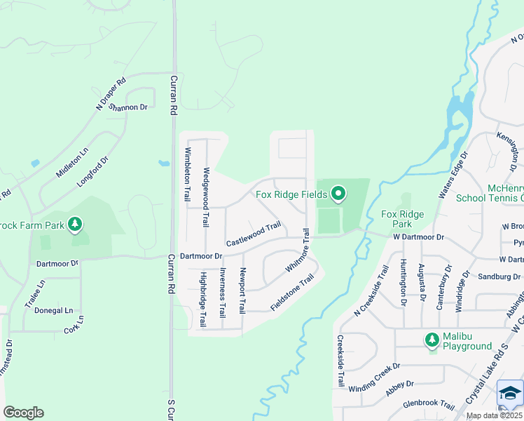 map of restaurants, bars, coffee shops, grocery stores, and more near 615 Cartwright Trail in McHenry