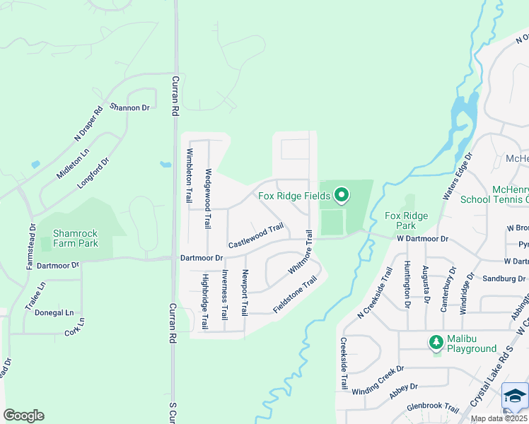 map of restaurants, bars, coffee shops, grocery stores, and more near 615 Cartwright Trail in McHenry