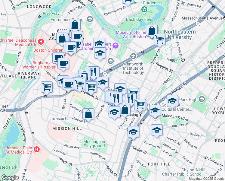 map of restaurants, bars, coffee shops, grocery stores, and more near 90 Smith Street in Boston