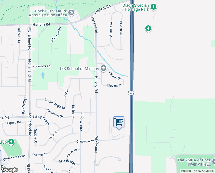 map of restaurants, bars, coffee shops, grocery stores, and more near 7606 Kissane Drive in Loves Park
