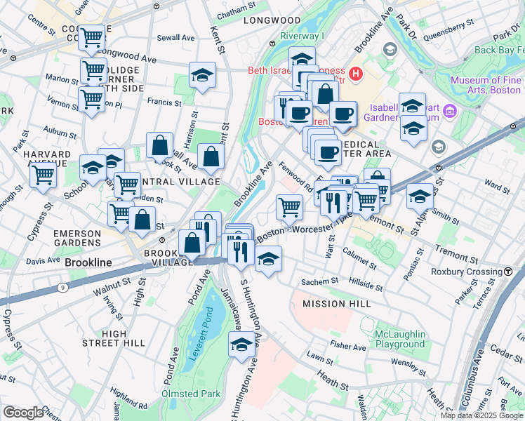 map of restaurants, bars, coffee shops, grocery stores, and more near 94 New Whitney Street in Boston