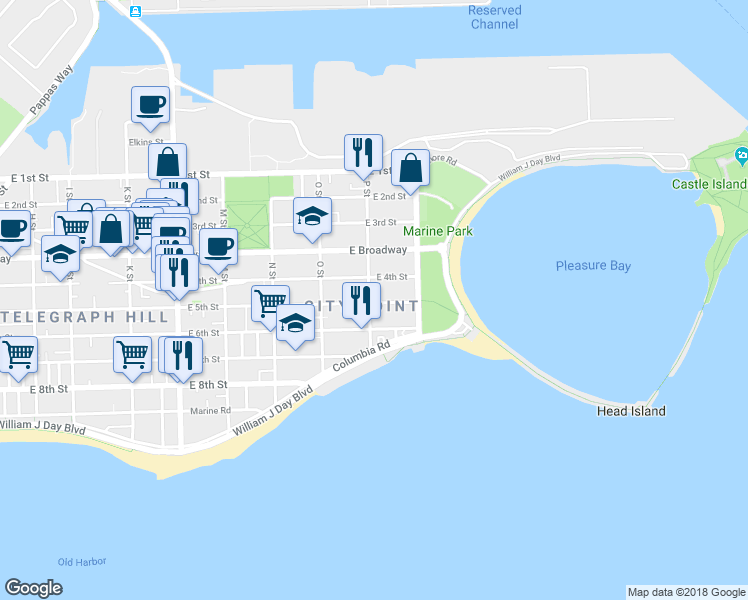 map of restaurants, bars, coffee shops, grocery stores, and more near 846 East 5th Street in Boston