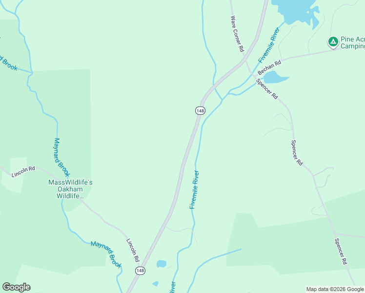 map of restaurants, bars, coffee shops, grocery stores, and more near 1202 North Brookfield Road in Oakham