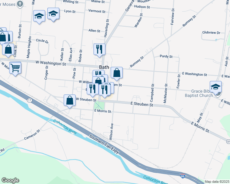 map of restaurants, bars, coffee shops, grocery stores, and more near 9 Gansevoort St in Bath