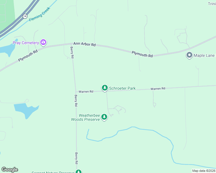 map of restaurants, bars, coffee shops, grocery stores, and more near 8751 Warren Road in Plymouth