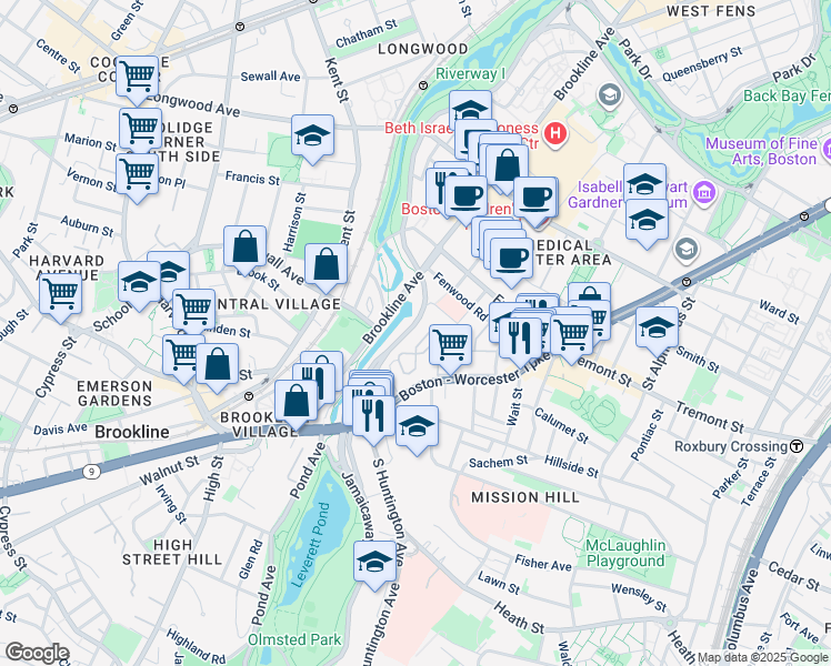 map of restaurants, bars, coffee shops, grocery stores, and more near 94 New Whitney Street in Boston