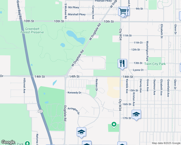 map of restaurants, bars, coffee shops, grocery stores, and more near in North Chicago