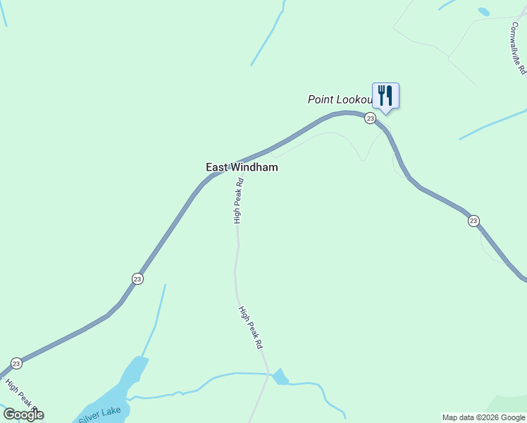 map of restaurants, bars, coffee shops, grocery stores, and more near 342 High Peak Road in Hensonville