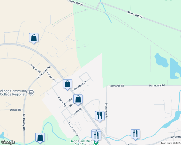 map of restaurants, bars, coffee shops, grocery stores, and more near 1-153 Briarcliff Lane in Springfield