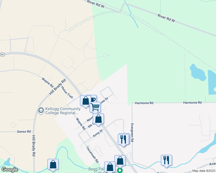 map of restaurants, bars, coffee shops, grocery stores, and more near 1 Briarcliff Lane in Springfield