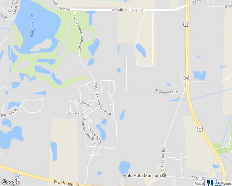 map of restaurants, bars, coffee shops, grocery stores, and more near 32433 North Mackinac Lane in Lakemoor
