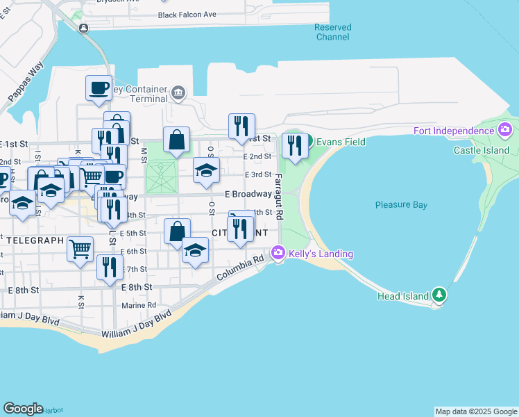 map of restaurants, bars, coffee shops, grocery stores, and more near 846 East 5th Street in Boston
