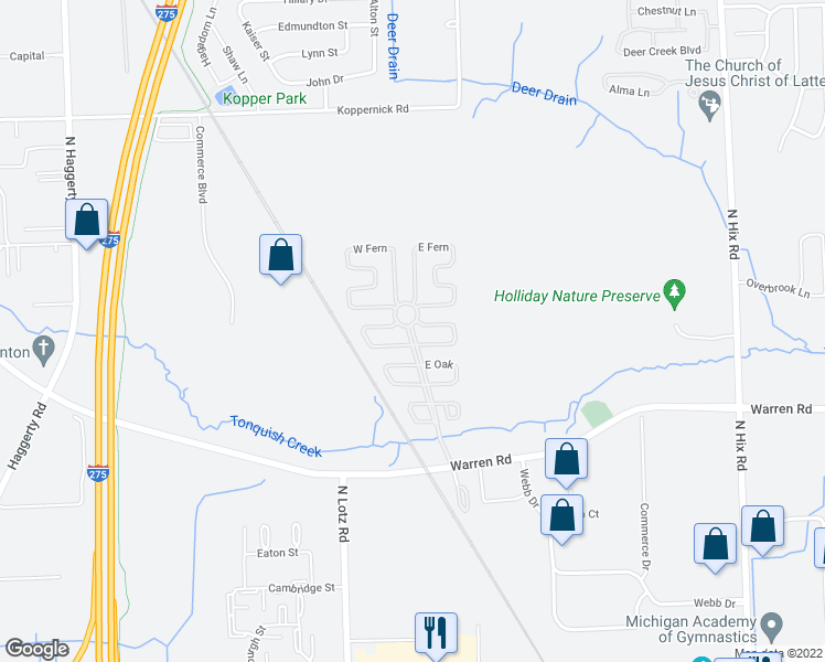 map of restaurants, bars, coffee shops, grocery stores, and more near 61 West Hickory in Canton