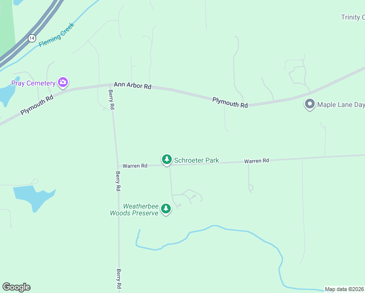 map of restaurants, bars, coffee shops, grocery stores, and more near 8751 Warren Road in Plymouth