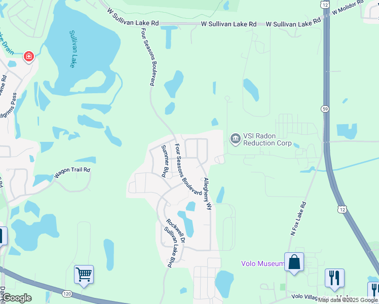 map of restaurants, bars, coffee shops, grocery stores, and more near 32494 Allegheny Way in McHenry