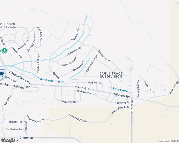 map of restaurants, bars, coffee shops, grocery stores, and more near 1526 Cypress Point Drive in Medford