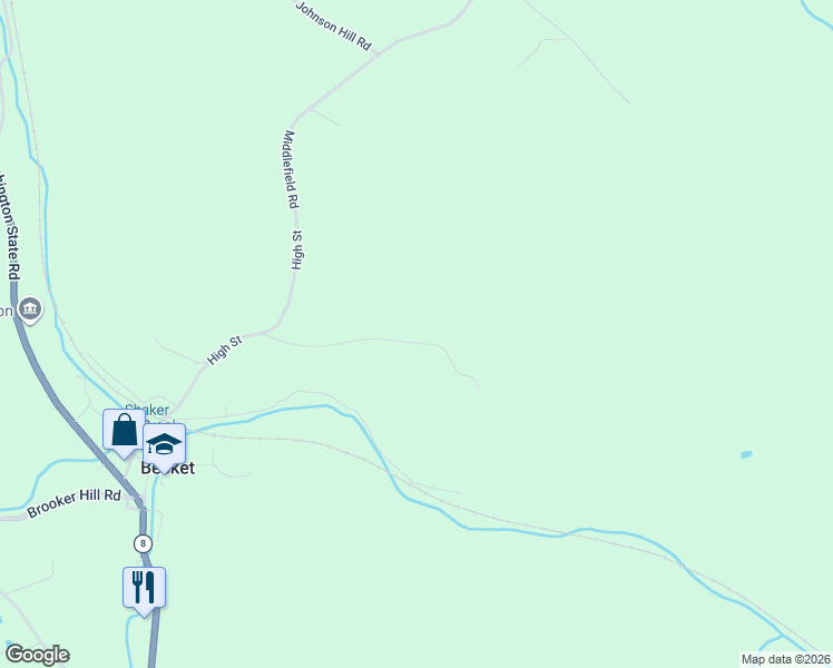 map of restaurants, bars, coffee shops, grocery stores, and more near 196-310 Leland Road in Becket